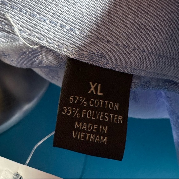 Tasso Elba Mens Tourista Jacquard Regular Fit Button Down Shirt Blue XL - Picture 6 of 8